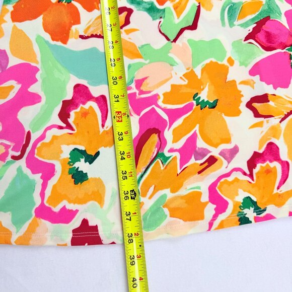 MSK Womens Pullover Stretch Ivory Multi Floral Print Short Sleeve Dress Sz L NWT - Picture 10 of 13